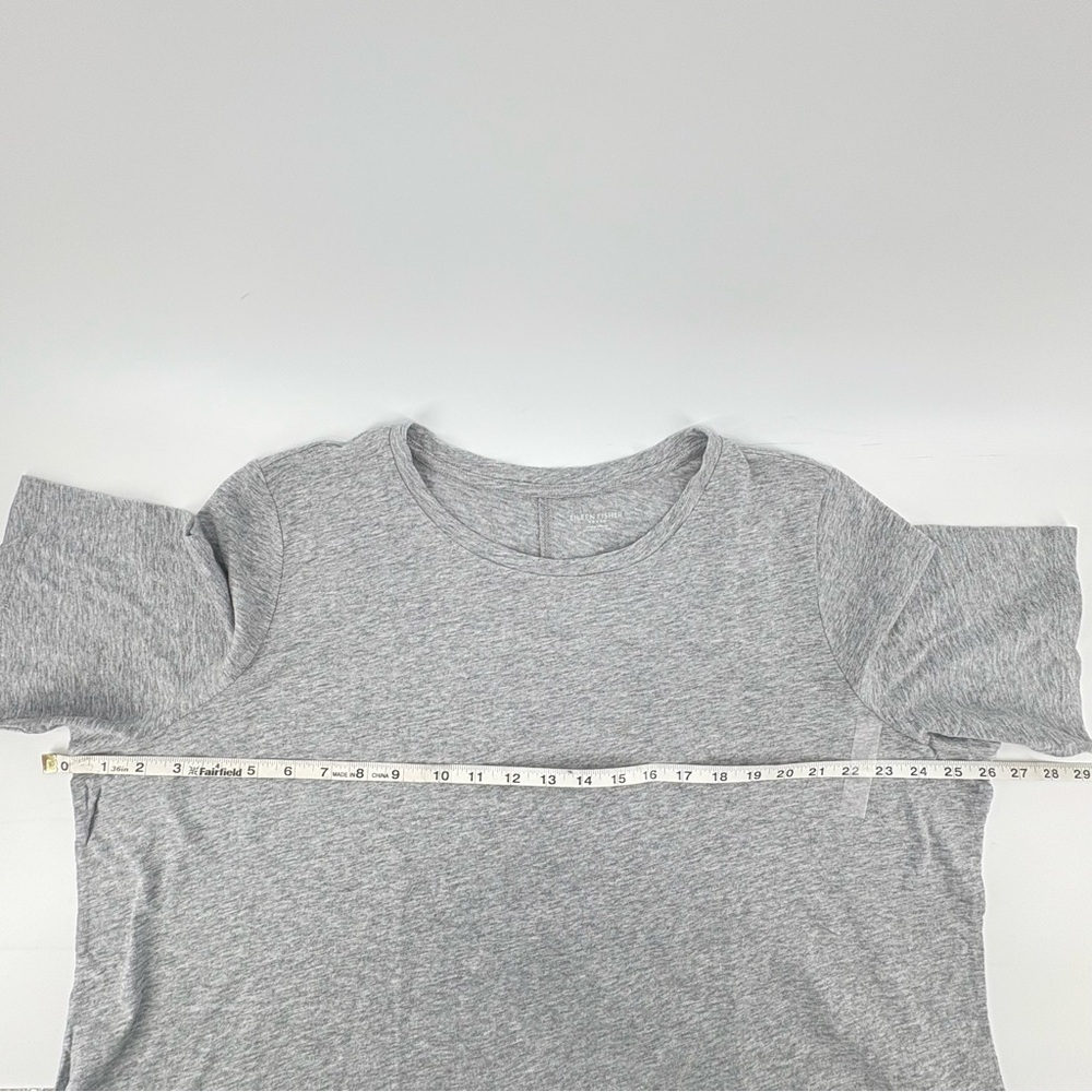 Eileen Fisher sz 2X Dark Pearl Gray Organic Cotton Elbow-Sleeve T-Shirt Dark New - Picture 10 of 12